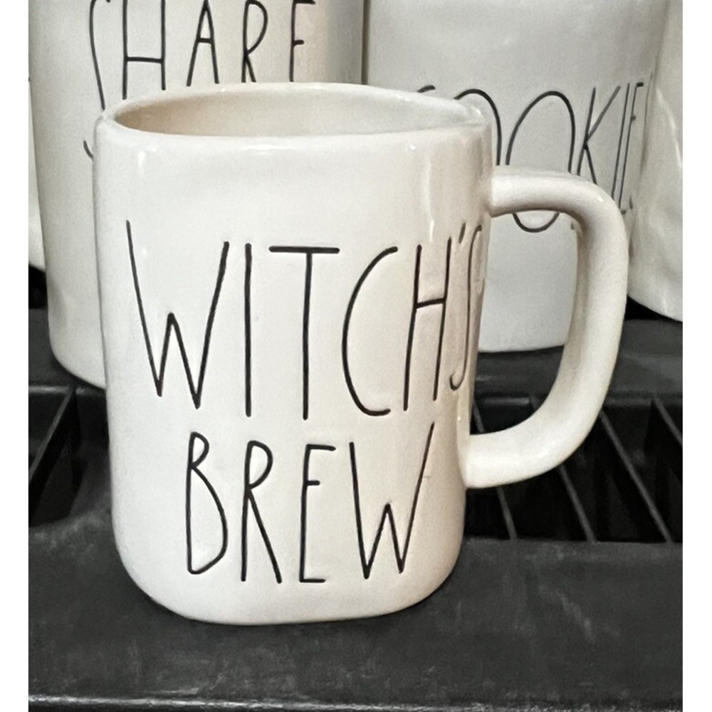 Rae Dunn Canadian Version White WITCH'S BREW Halloween Mug Rare HTF *